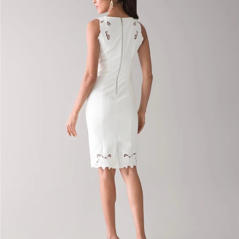 WHITE HOUSE BLACK MARKET White Lace Trim Dress - Picture 2 of 10